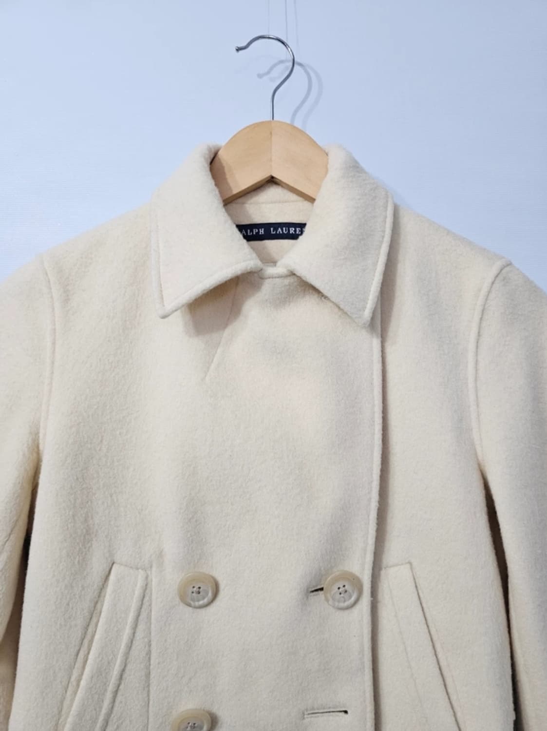 폴로  랄프로렌 더블 버튼 캐시미어 숏 코트아이보리 ~55반 상품이미지4