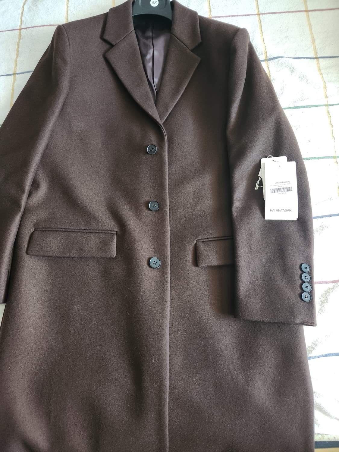 마마가리 컬렉션무드 다크브라운 싱글 롱코트 48 상품이미지3