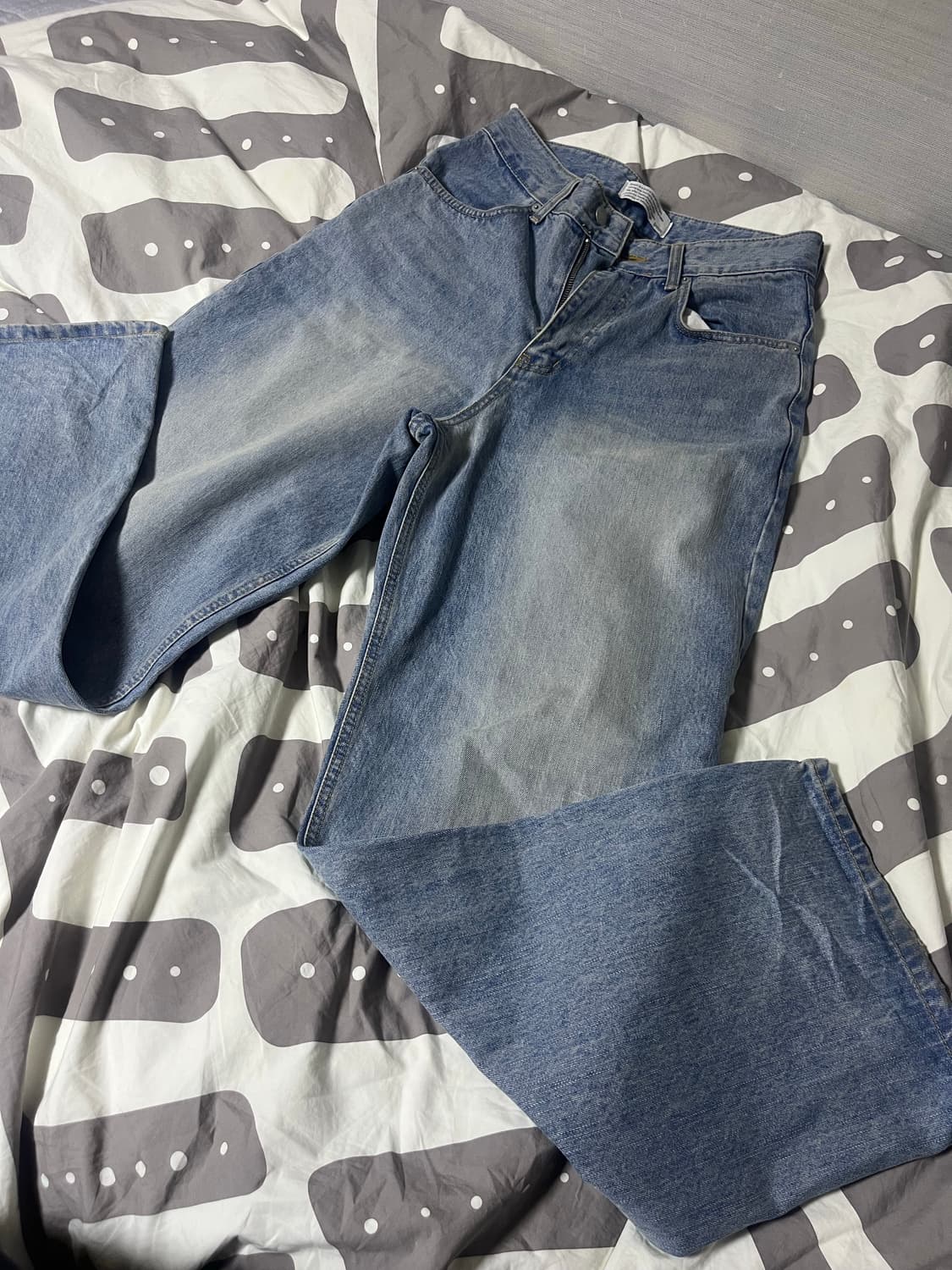 다이브인 루즈드 와이드 데님 0 워시드 블루 상품이미지2