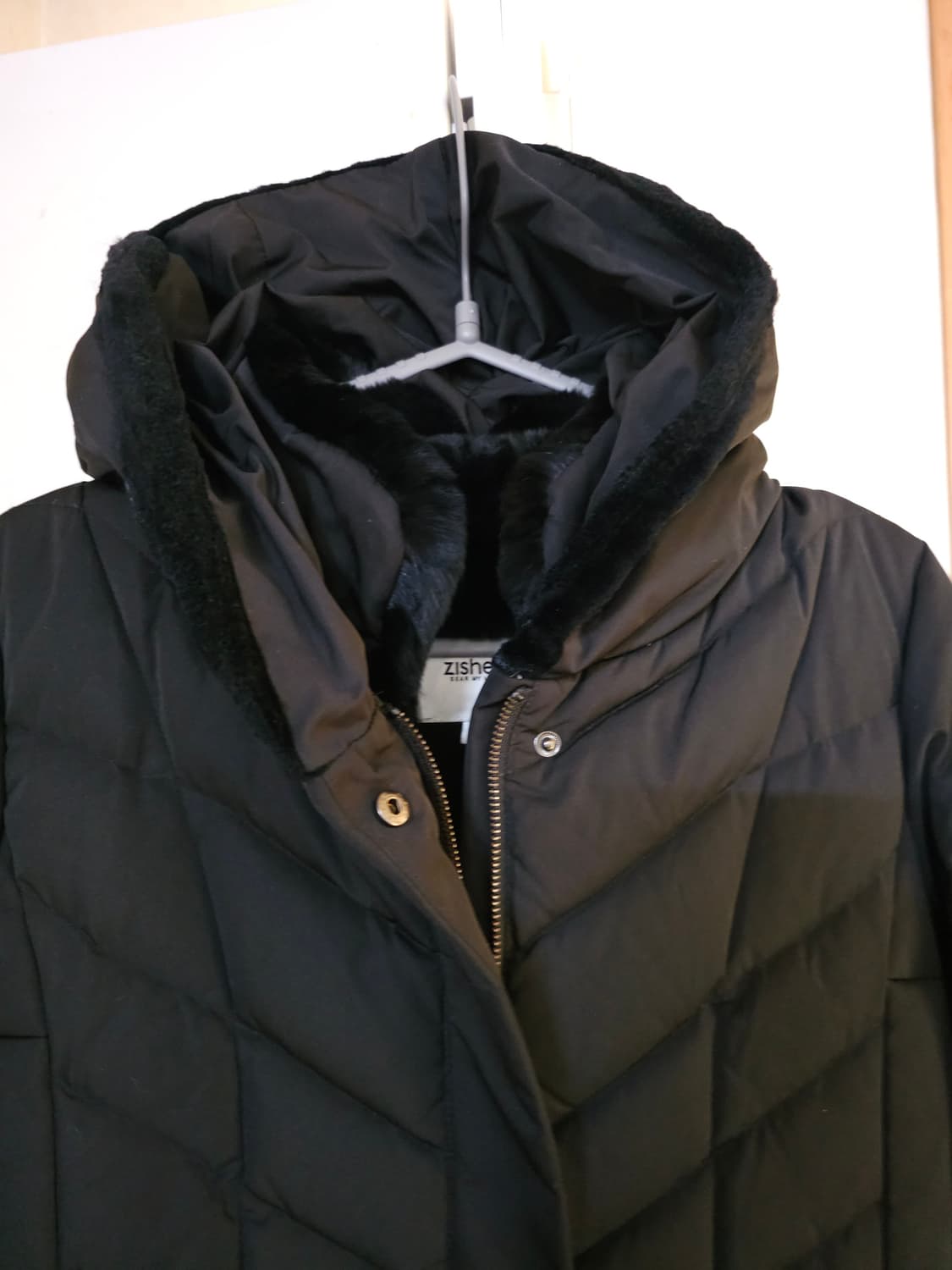 지센 토끼털 트리밍 구스다운 롱패딩 상품이미지3