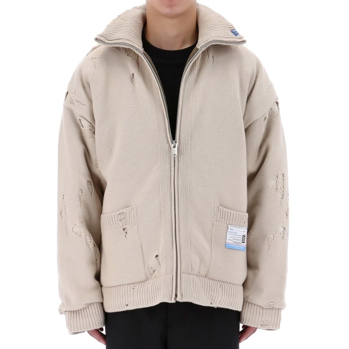 야스히로 패디드 니트 집업 상품이미지5