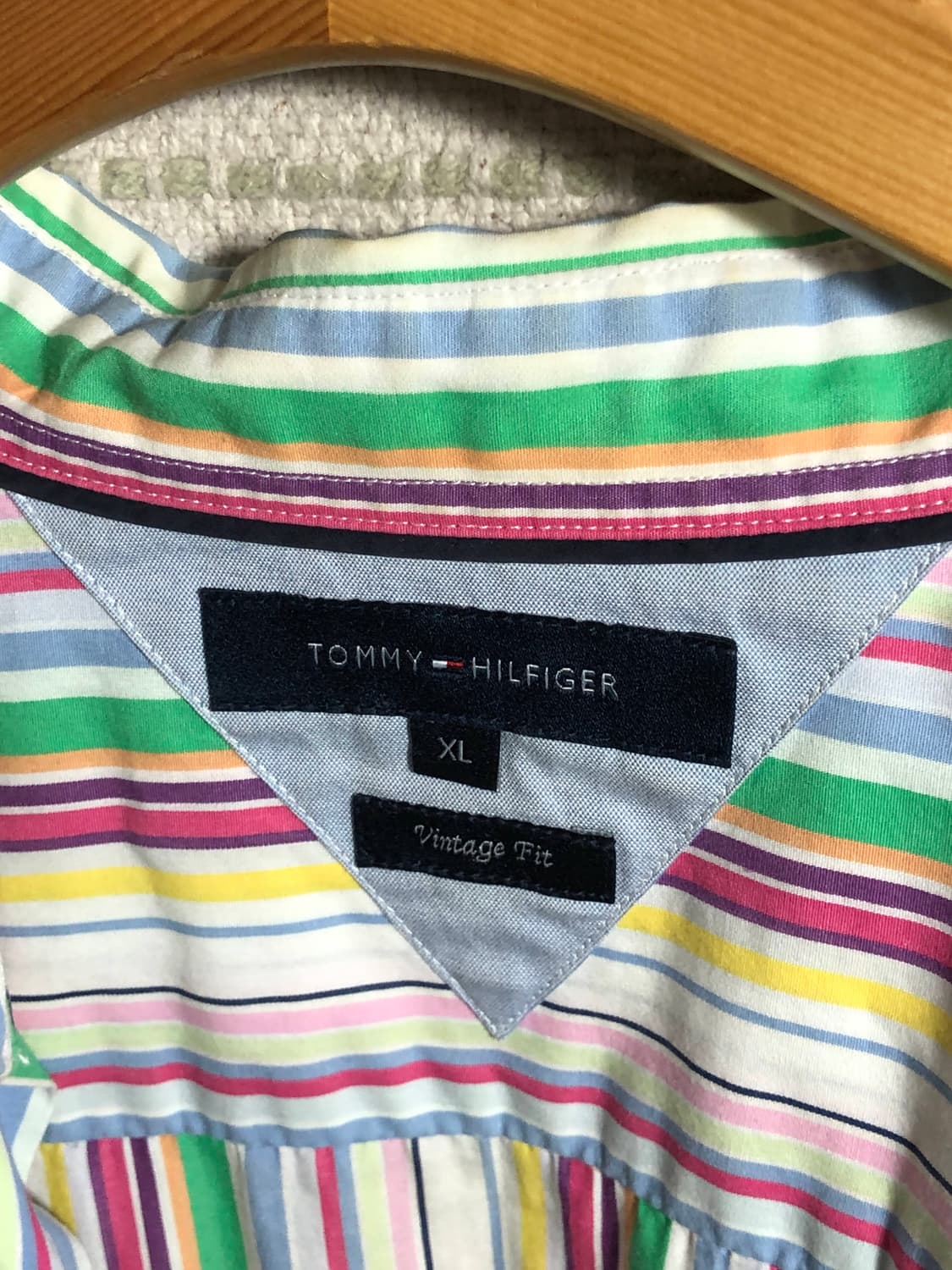 타미 힐피거 무지개 스트라이프 패턴 빈티지 핏 옥스포드 셔츠 상품이미지3