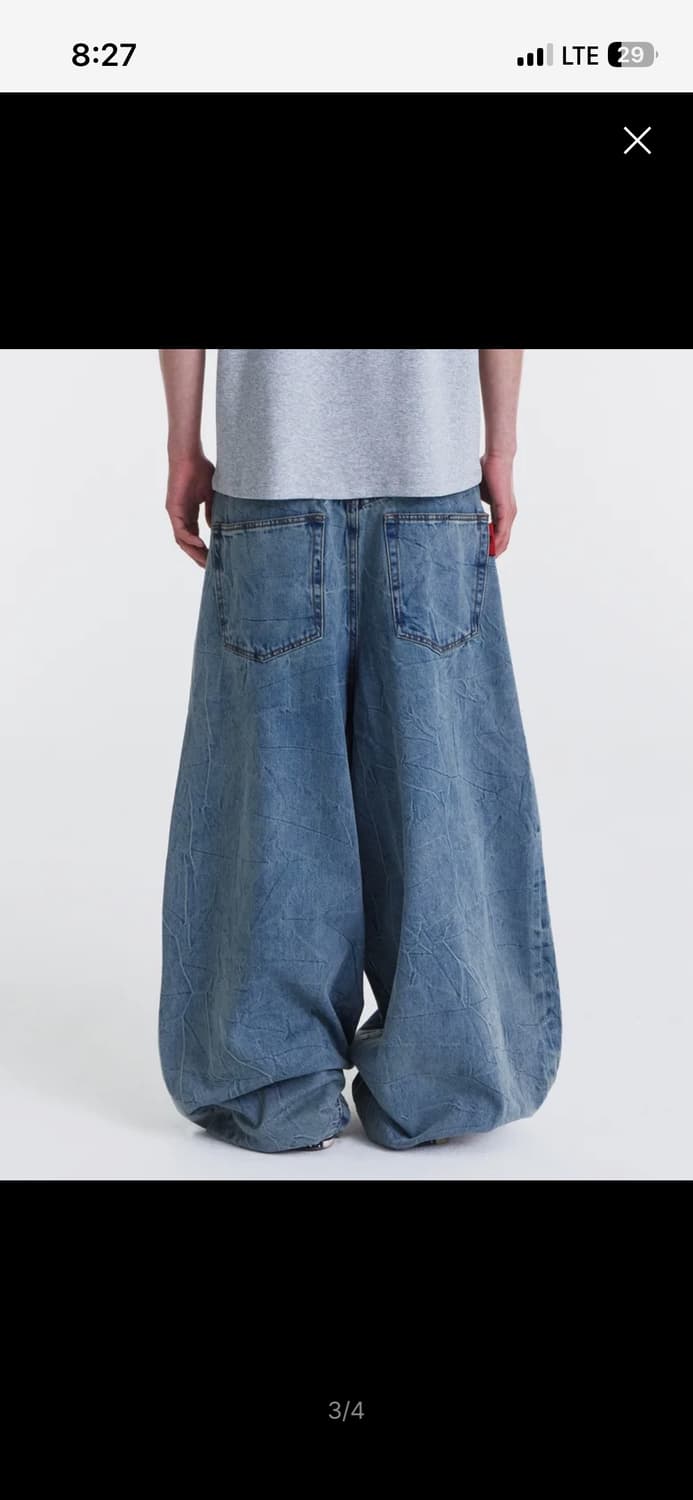 기철 BALLOON FIT DENIM PANTS (MID BLUE) 상품이미지4