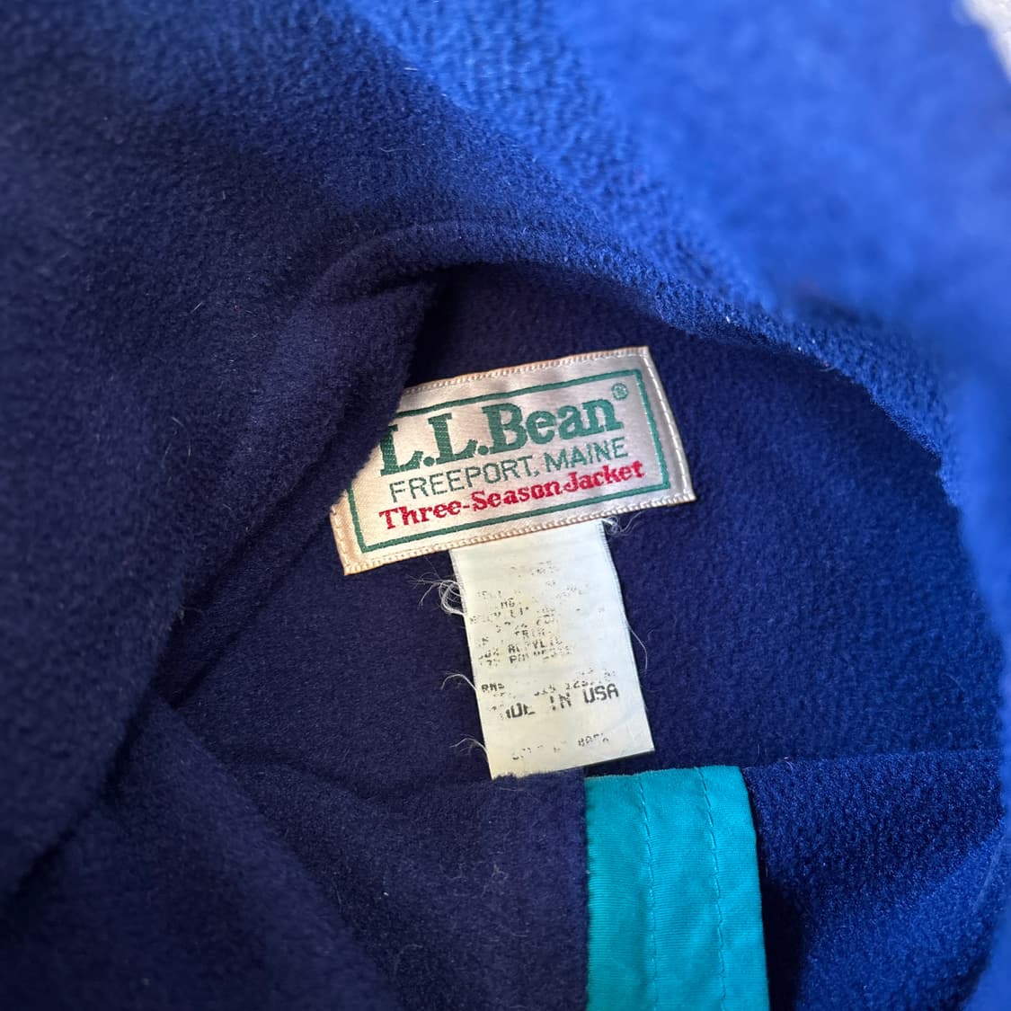 90년대 미국 생산 엘엘빈 청록 컬러 쓰리 시즌 웜업 자켓 상품이미지3