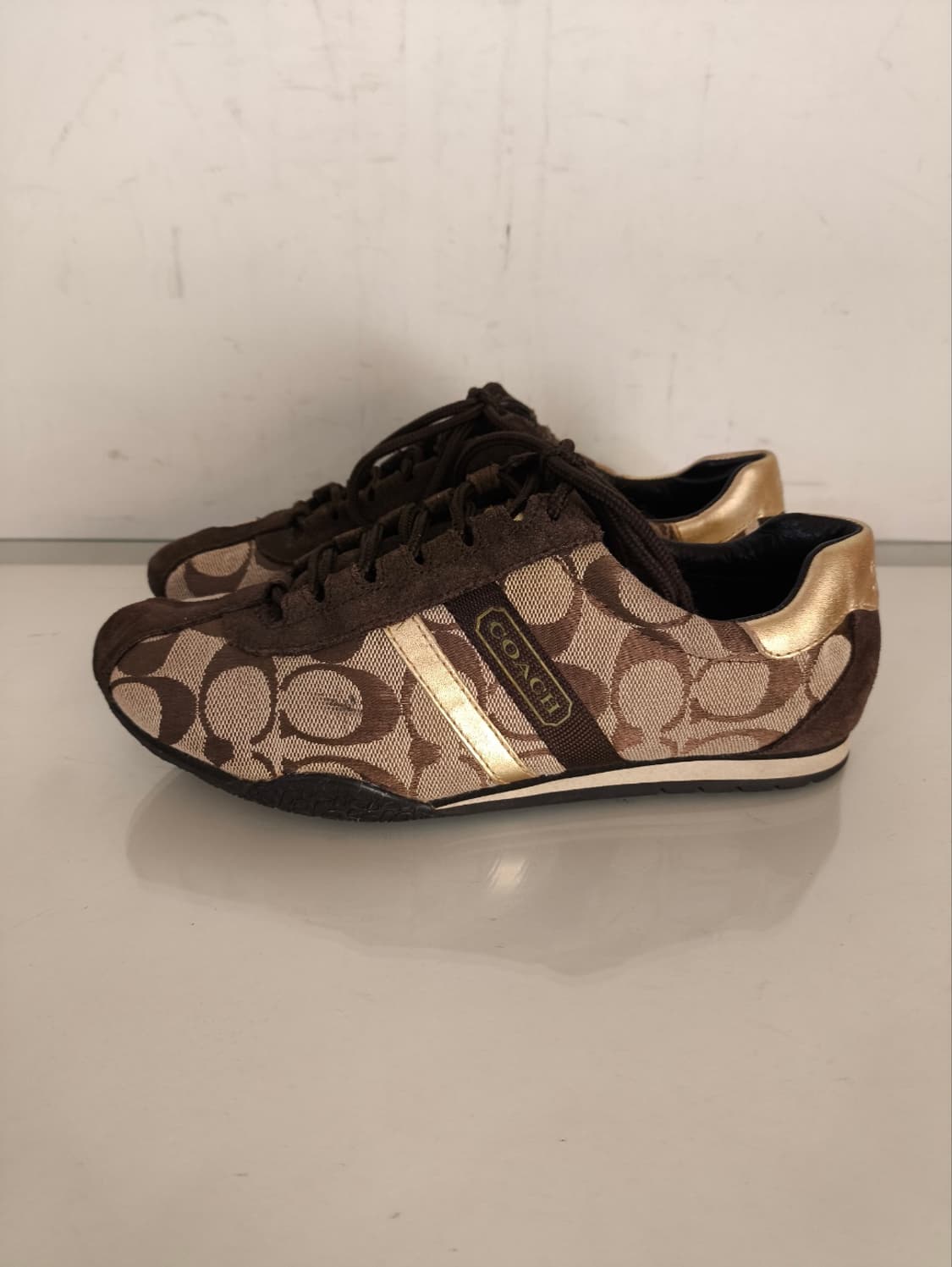 6 230mm 코치 시그니처 골든 스니커즈 상품이미지2