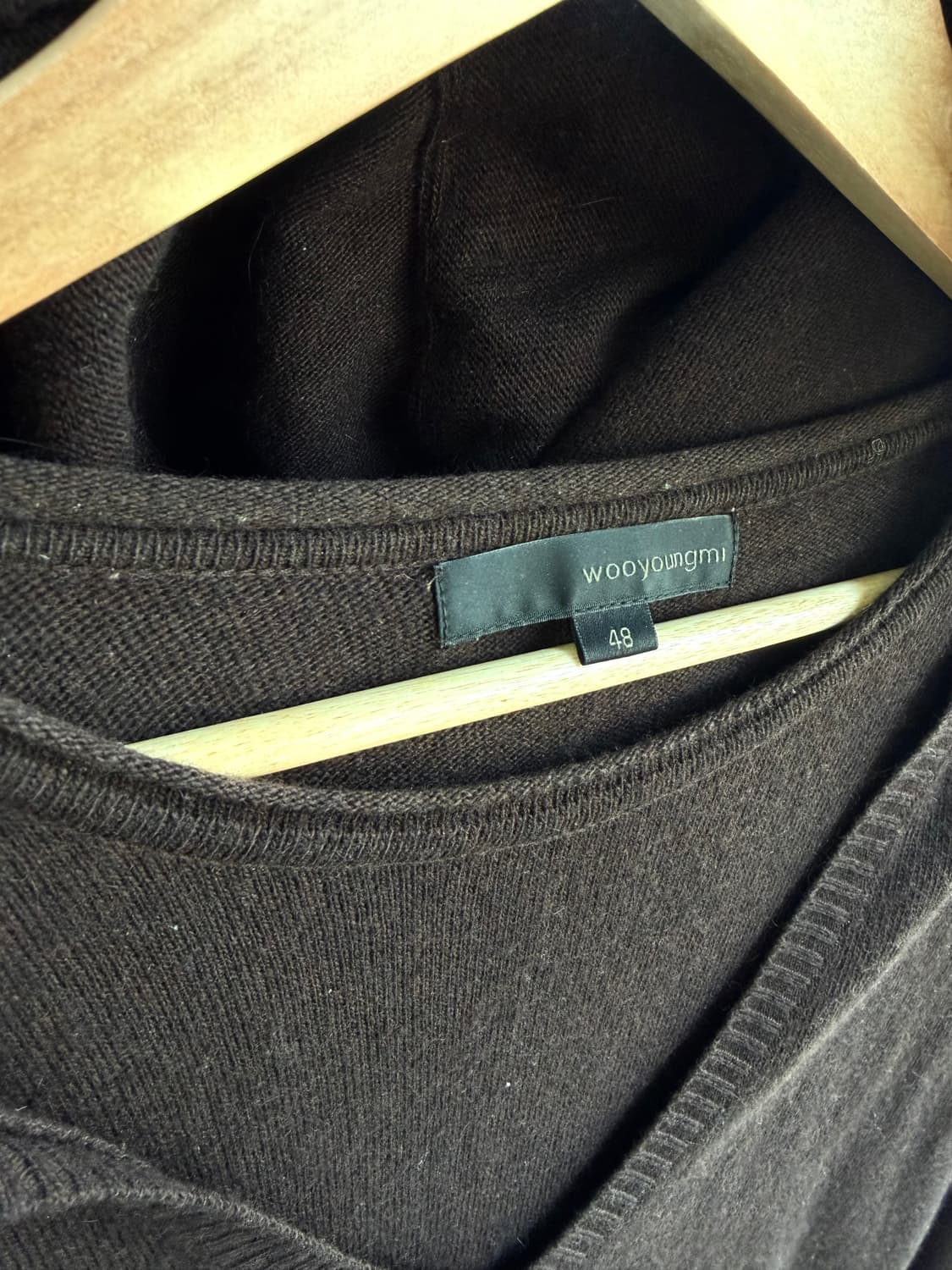 48/ 우영미 00AW 아카이브 레이어드 캐시미어 후드 니트 상품이미지5
