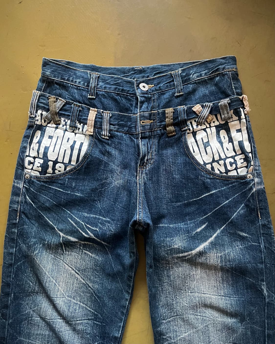 90-00s Japanese Double Waist Denim Pants 상품이미지4