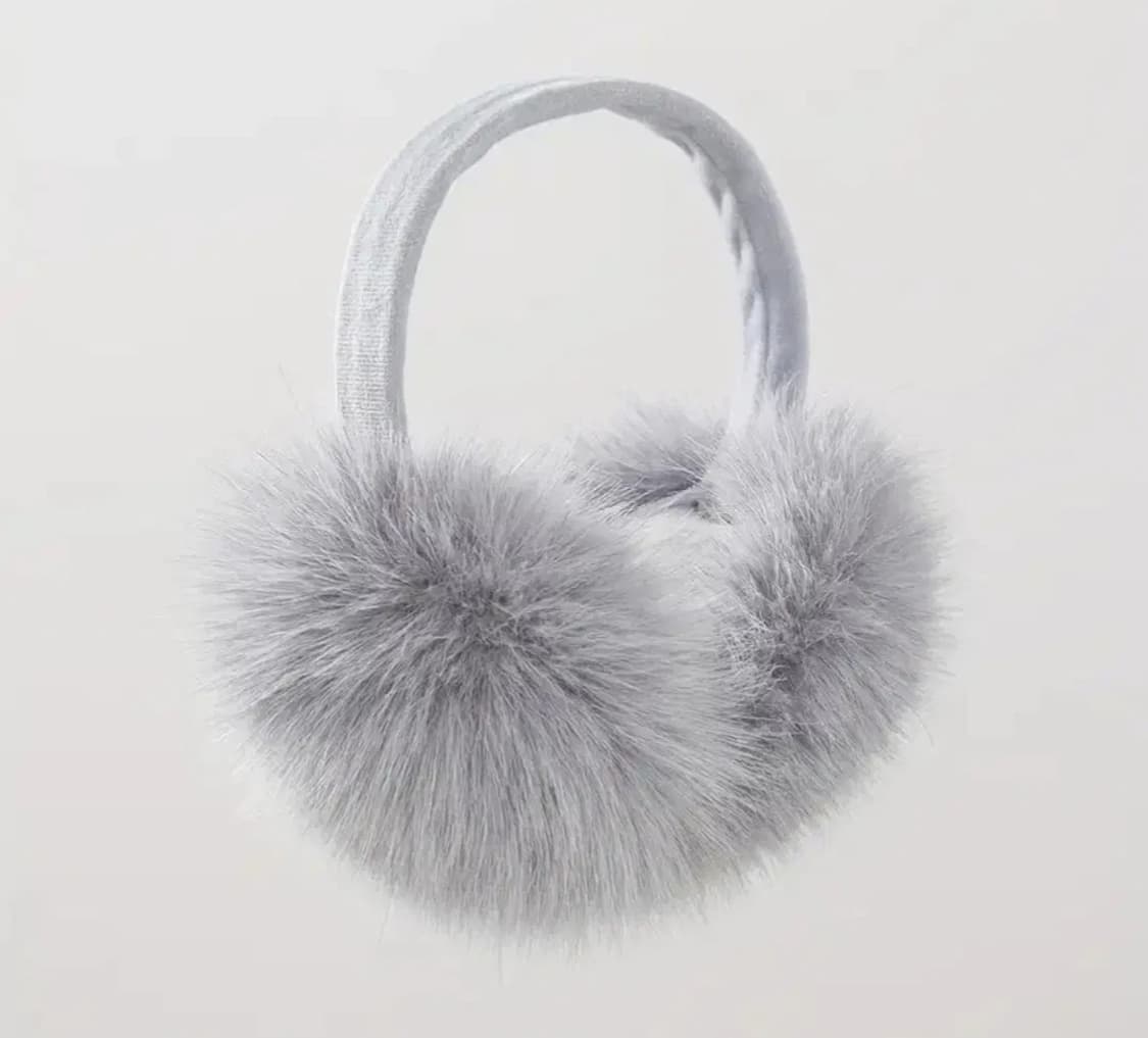 (택포) 접이식 털 귀마개 그레이 y2k 갸루 감성 털 귀도리 상품이미지1