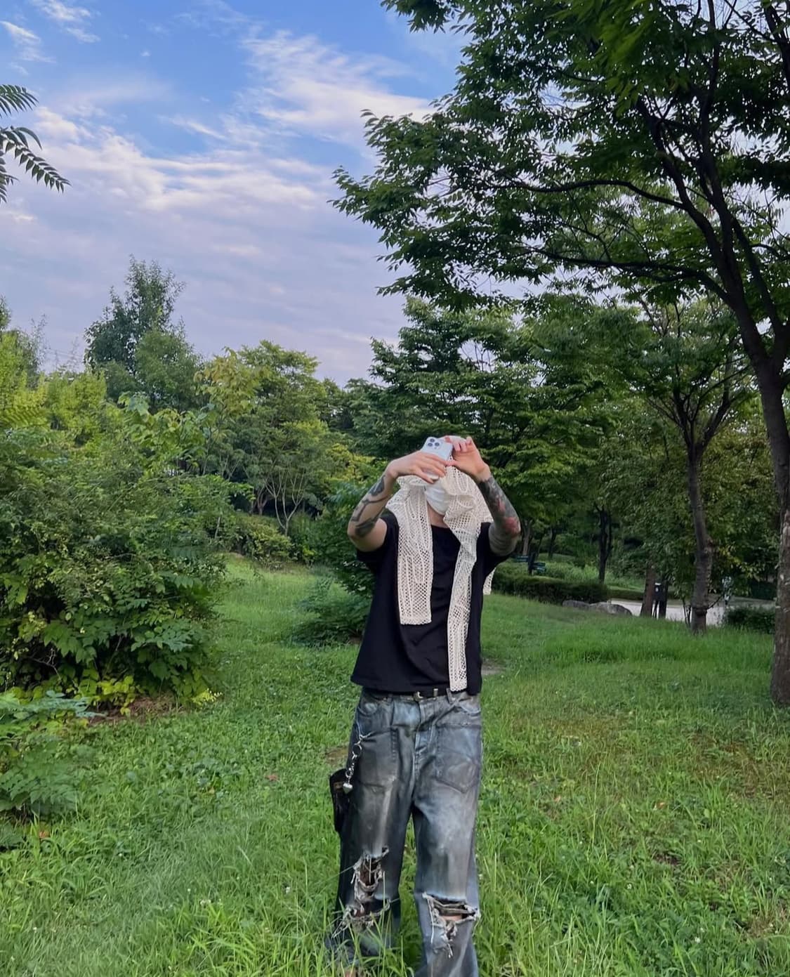 발렌시아가 패치드 포켓 배기진 블루 상품이미지5