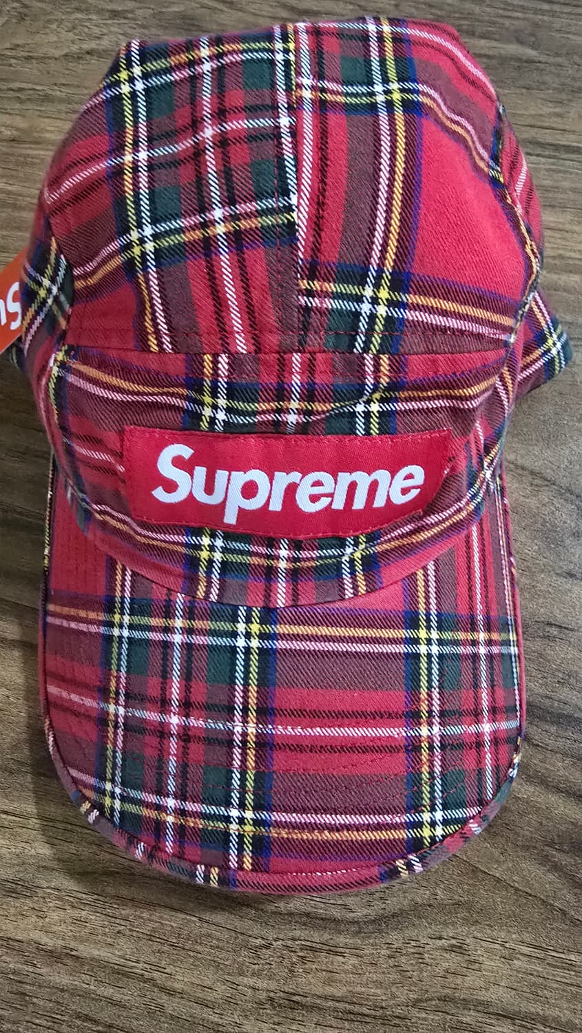 슈프림 워시드 치노 트윌 캠프캡 레드 타탄 20FW 상품이미지1
