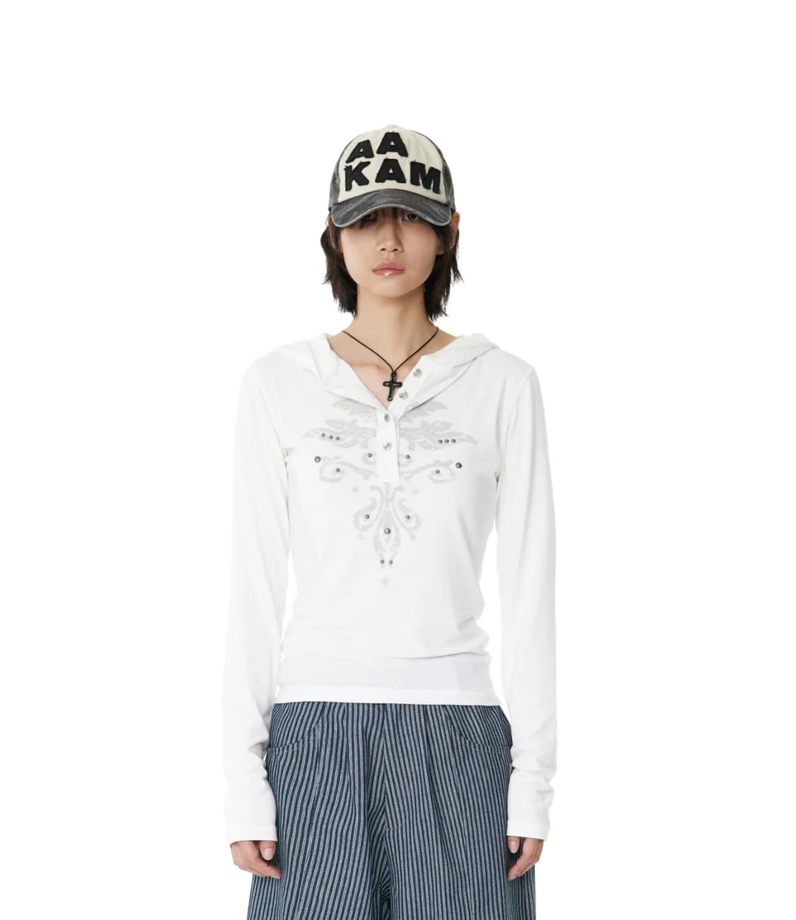 아캄 Studded Leaf Hooded Long Sleeve 롱슬리브 상품이미지1
