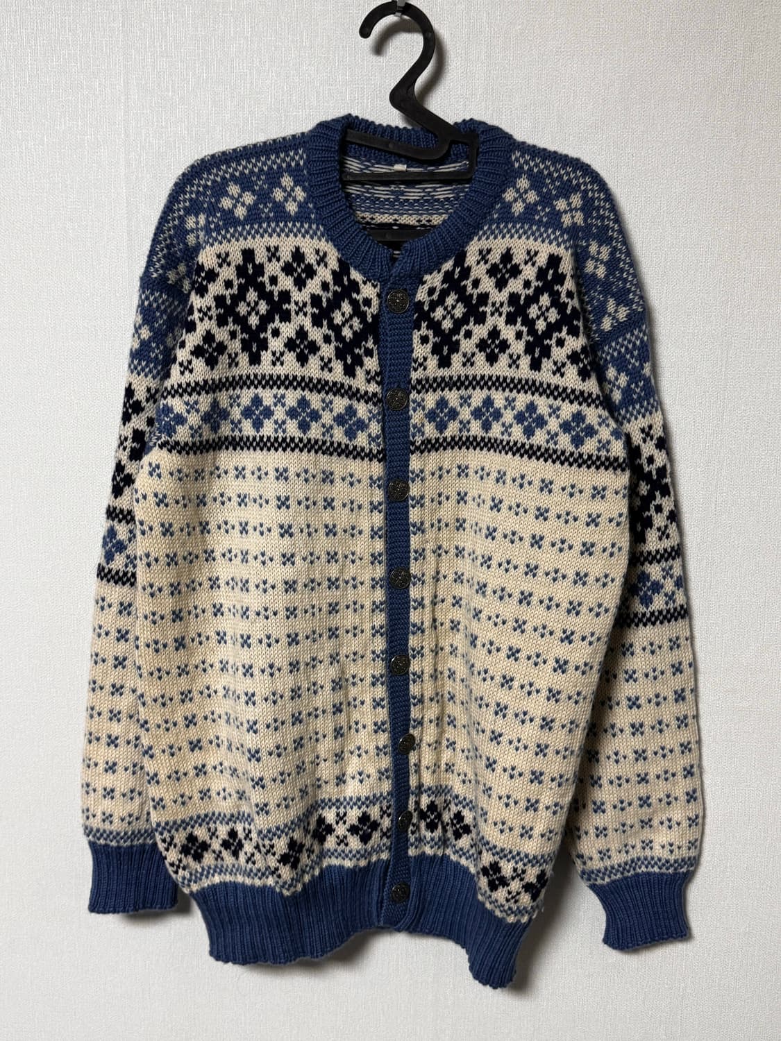 노르딕 빈티지 눈꽃 무늬 가디건 상품이미지2