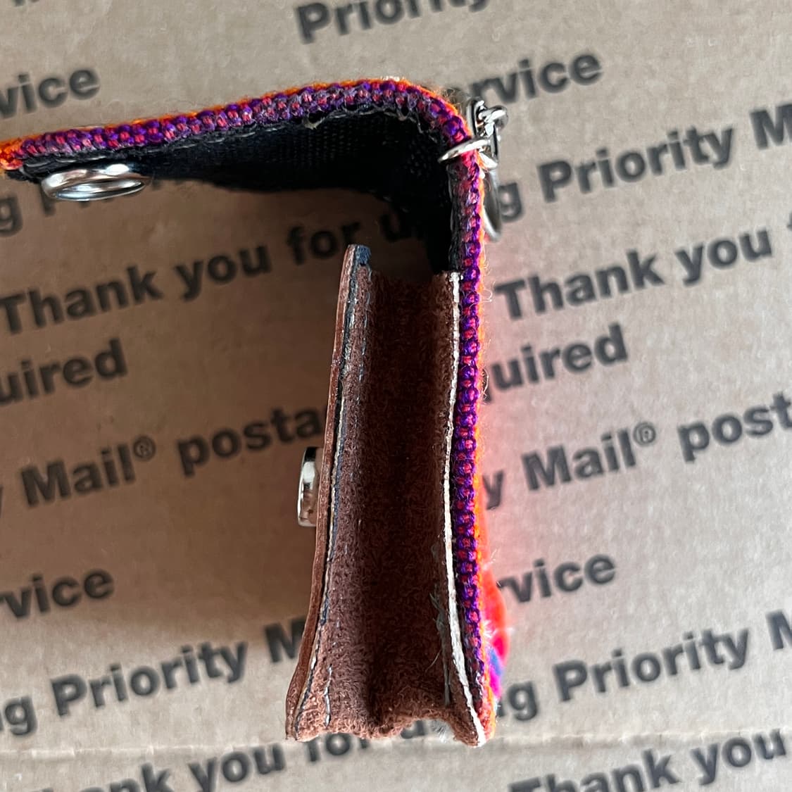 90s vtg Guatemala Leather Pouch Keyring 상품이미지3