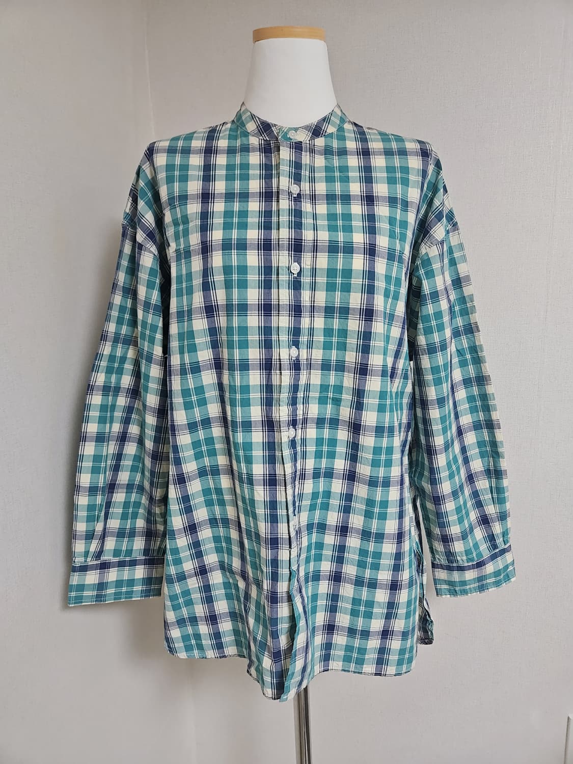 니코앤드 오버핏 롱 체크 긴팔 남방 셔츠 상품이미지1