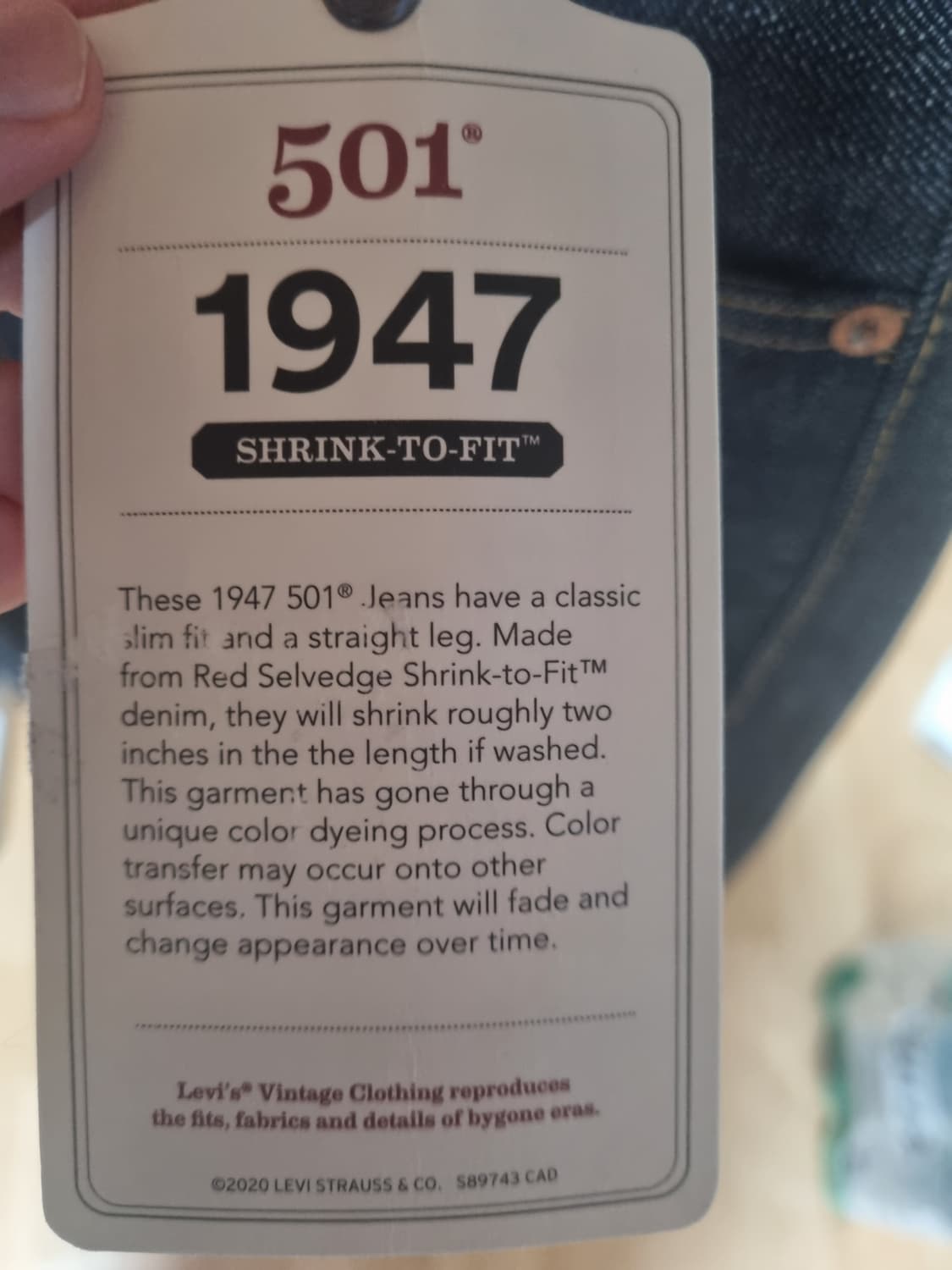 #새상품 리바이스 LVC 1947 501 (47501) 32/32 터키산 상품이미지1