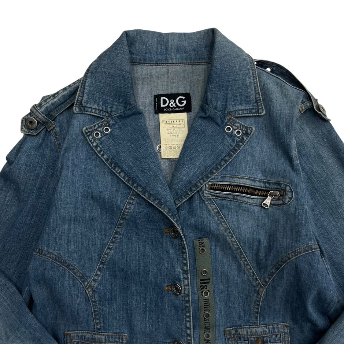2000s 돌체앤가바나 빈티지 데님 밴디지 자켓 상품이미지5