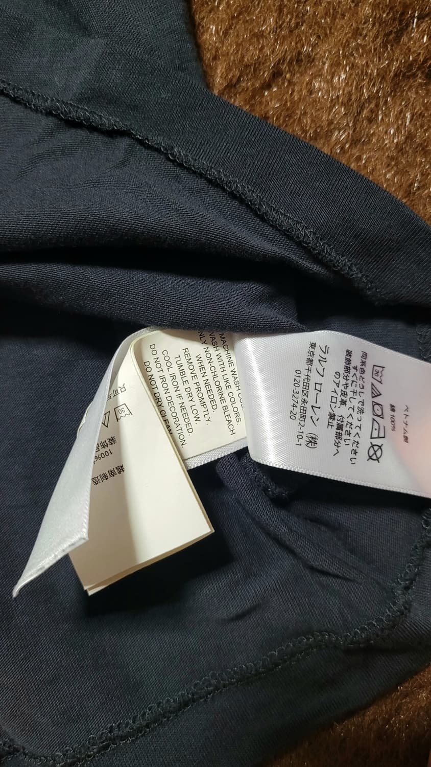 폴로 랄프로렌 남성용 블랙 라운드 티(L) 상품이미지4