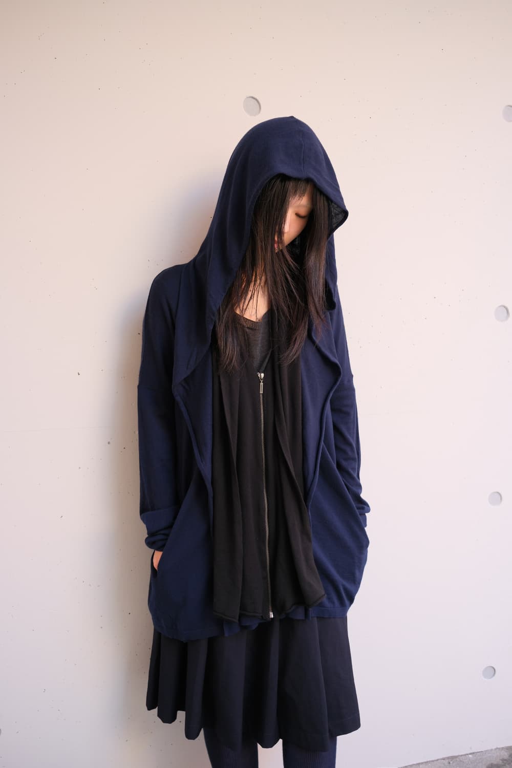 Drape wool hood zip-up 상품이미지1