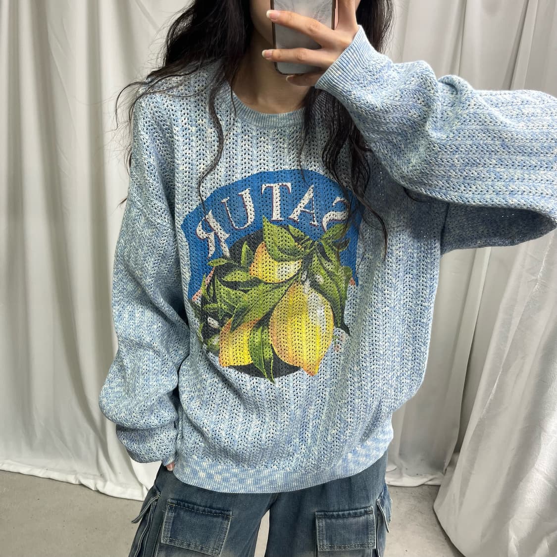 Satur coast citron natural mesh knit 상품이미지3
