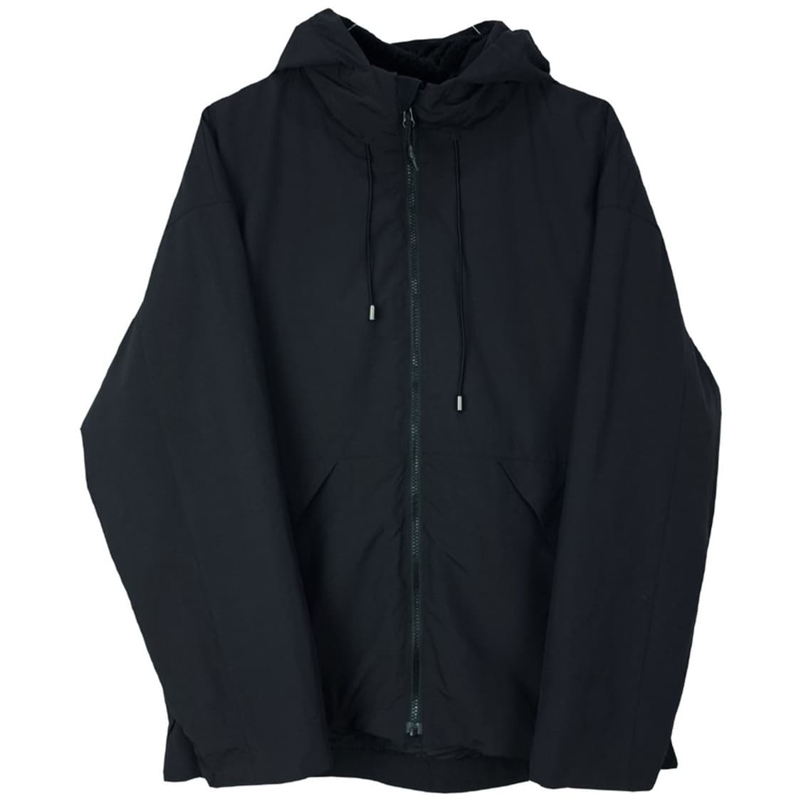 [니코앤드] 안감 내피 탈부착 오버사이즈 후드 자켓 블랙 M17938 상품이미지2