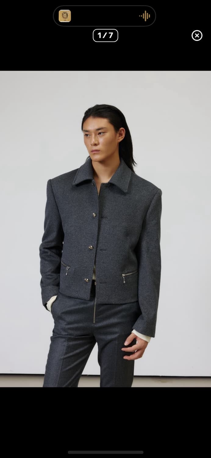 알포/ 캐시미어 - CROP JACKET(그레이) 상품이미지1