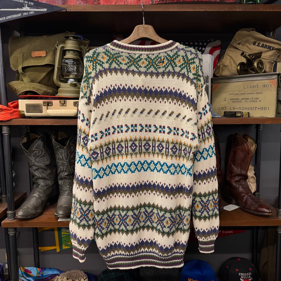 90s 울리치 네이티브 패턴 짜임 빈티지 인디언 에스닉 패턴 니트 상품이미지2