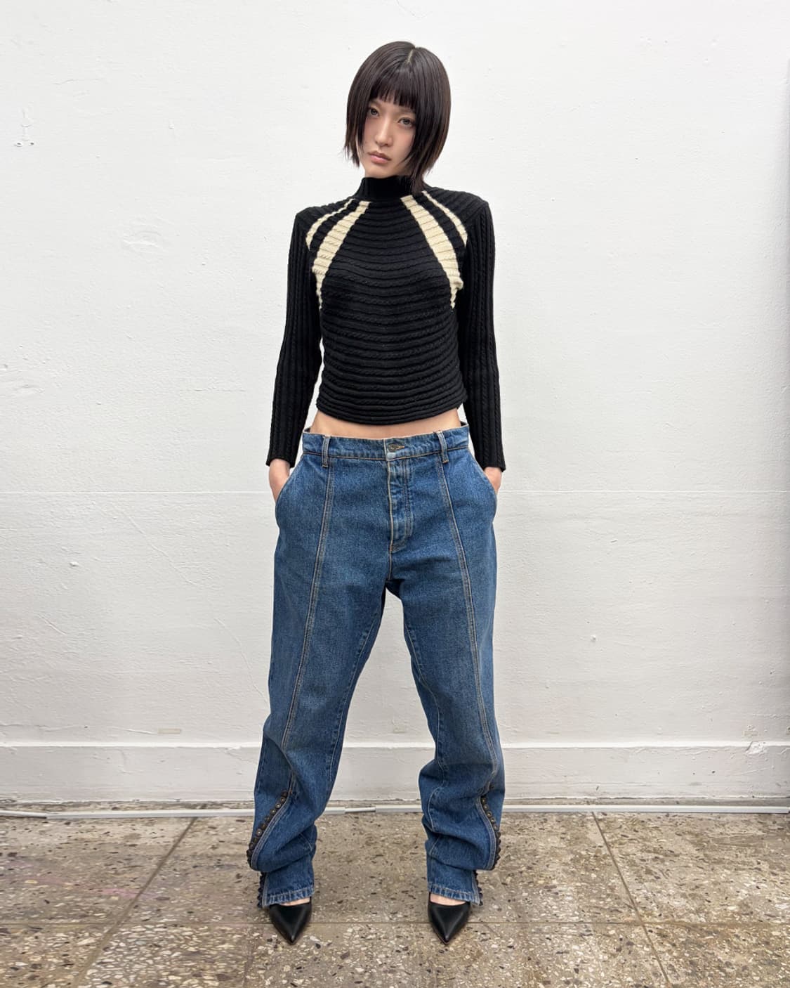 와이프로젝트 2020F/W 버튼 디테일 데님 팬츠 상품이미지6