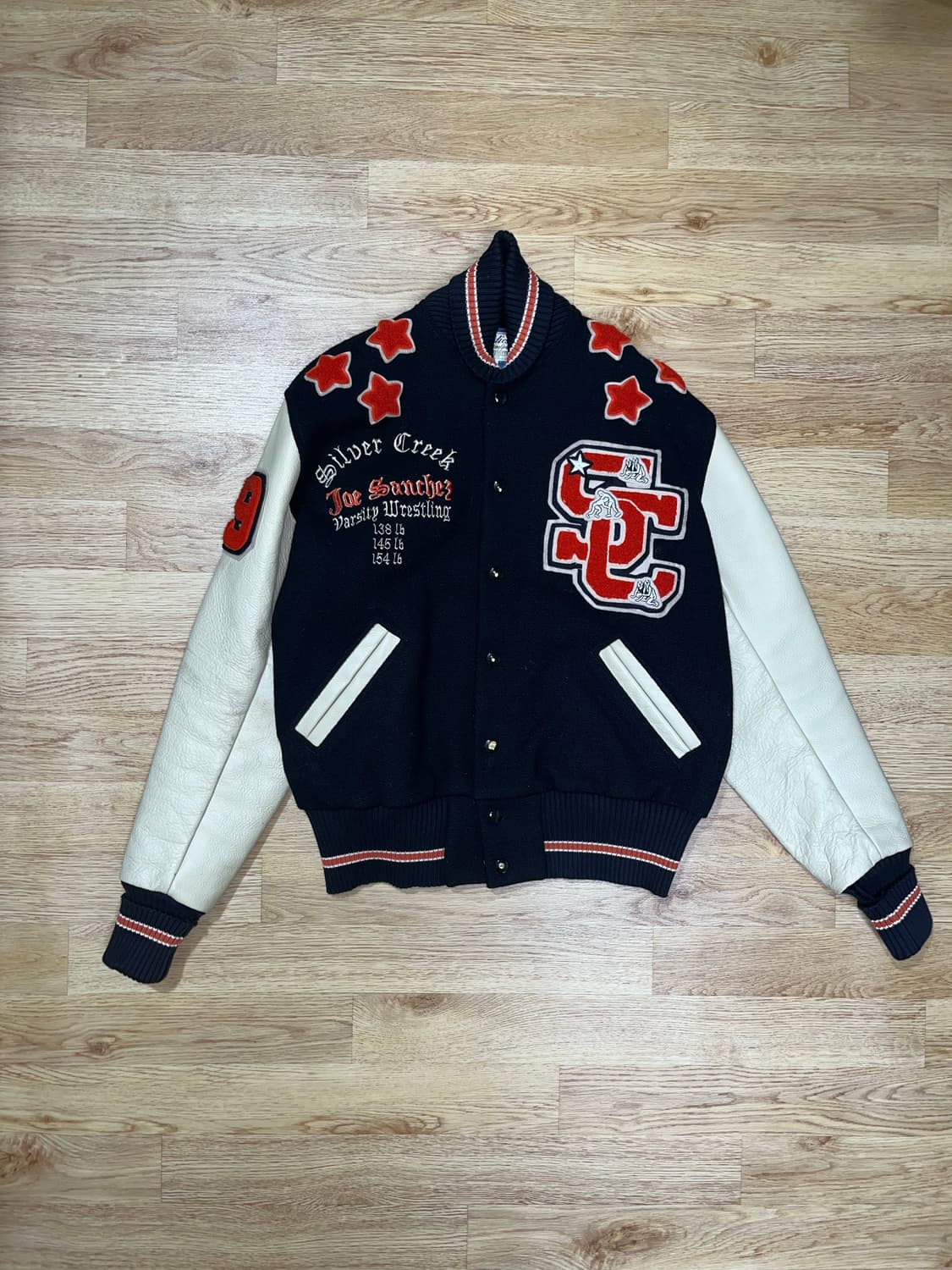 [38] 웨어하우스 바디스라인 울&레더 바시티자켓 상품이미지1