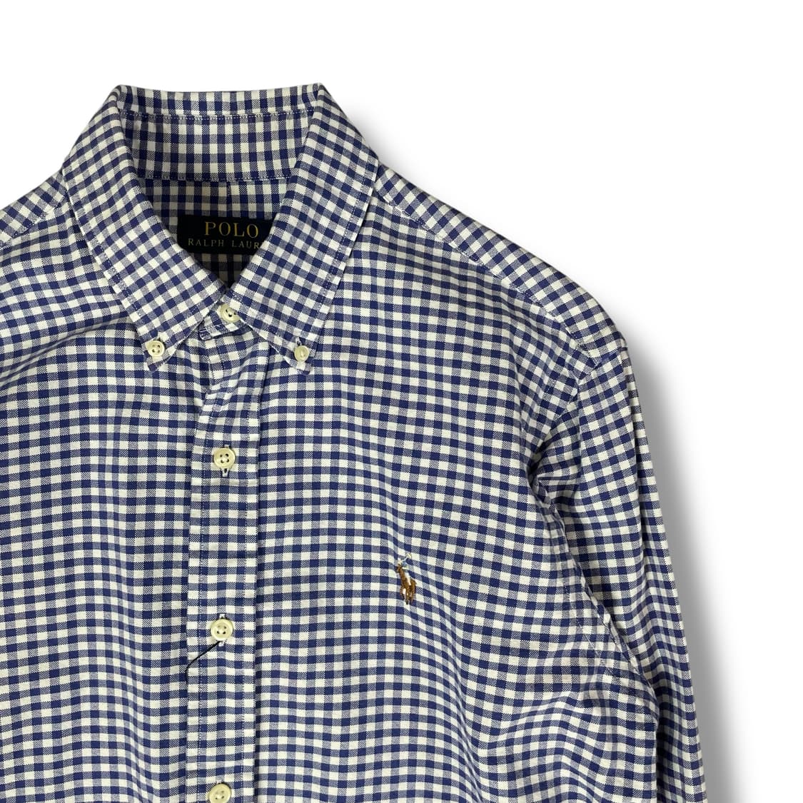 폴로랄프로렌 네이비 블루 체크 긴팔 버튼다운 셔츠 S 상품이미지3