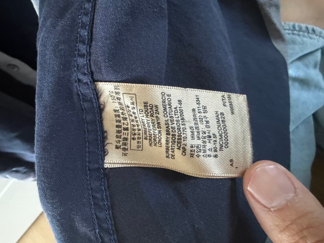 버버리 브릿(Burberry) 메가 체크 코튼 셔츠 네이비 상품이미지5
