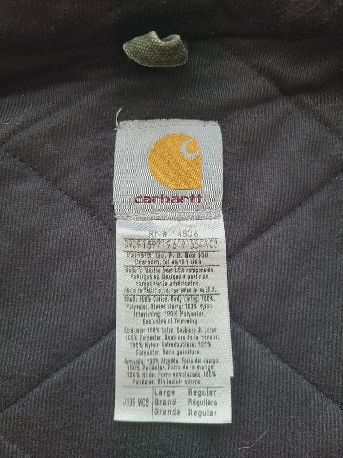 칼하트 j130 액티브 자켓 mos 모스그린 판매 상품이미지3