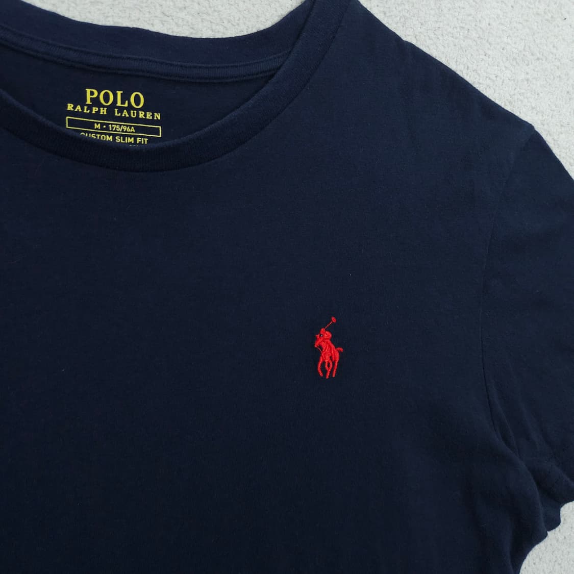 폴로 랄프 로렌 반팔티 M 네이비 커스텀 슬림핏 상품이미지2