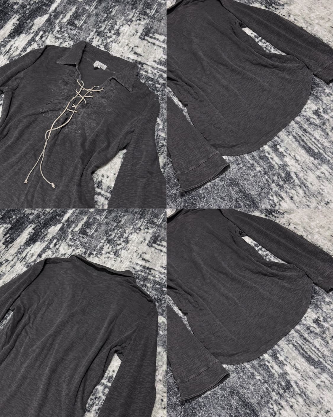 {UNKNOWN} 00s Cotton Lace-up Long Sleeve 상품이미지5