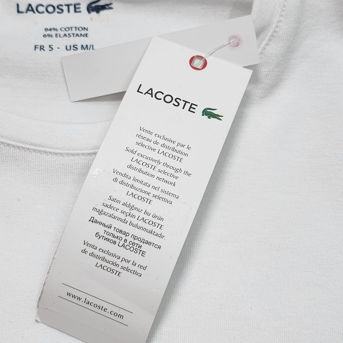 LACOSTE 화이트 반팔 M/L 상품이미지6