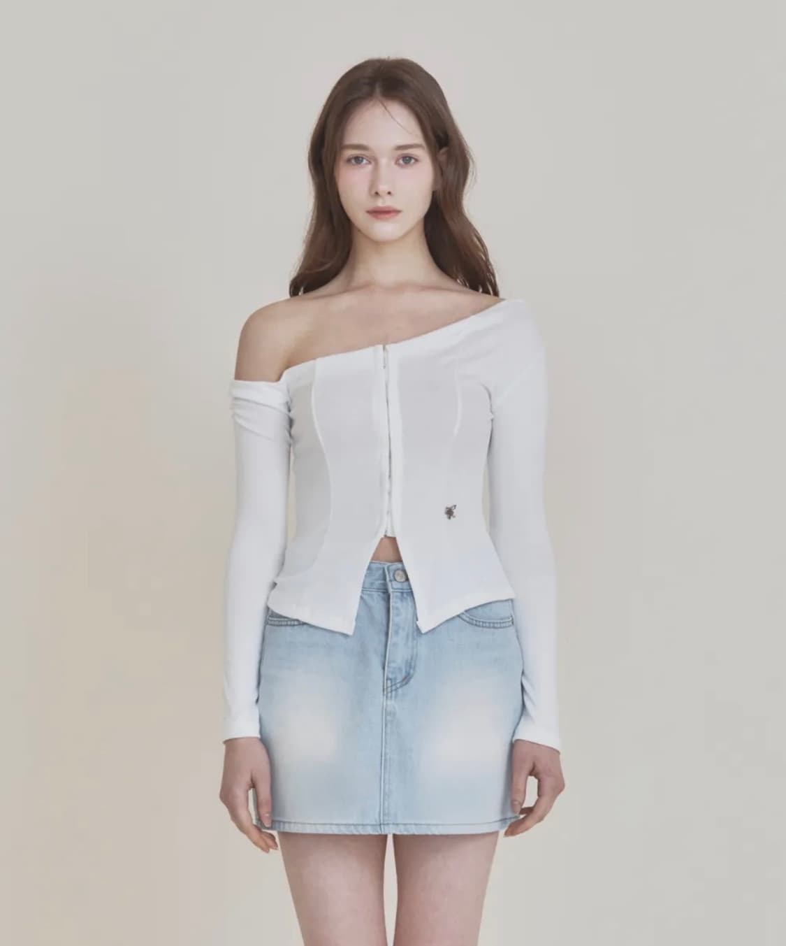 낫유어로즈 헤이즐 가디건 오프숄더 화이트 상품이미지1