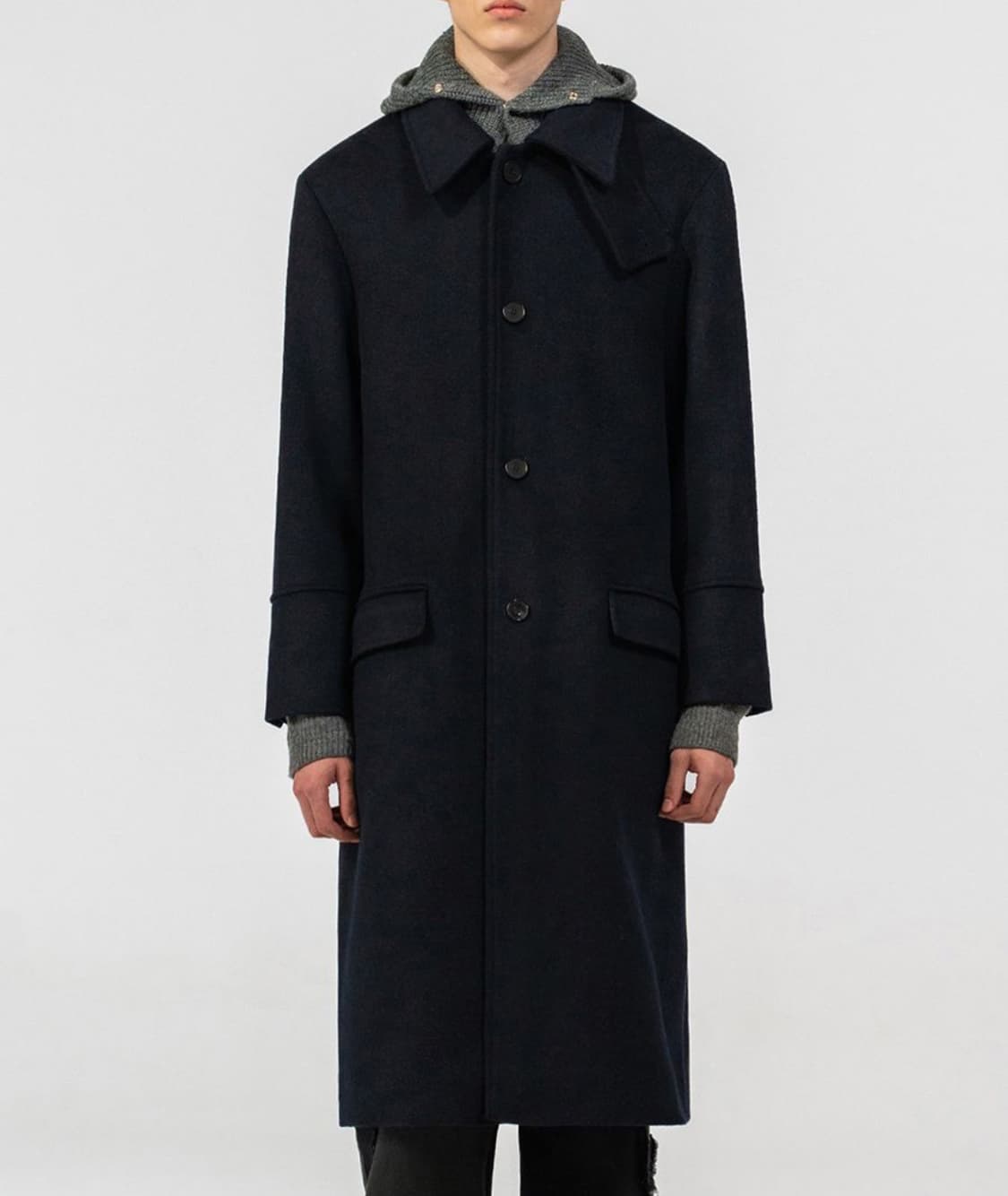 새상품(M)비바스튜디오 울캐시미어 수티앵카라 롱코트 네이비 상품이미지1