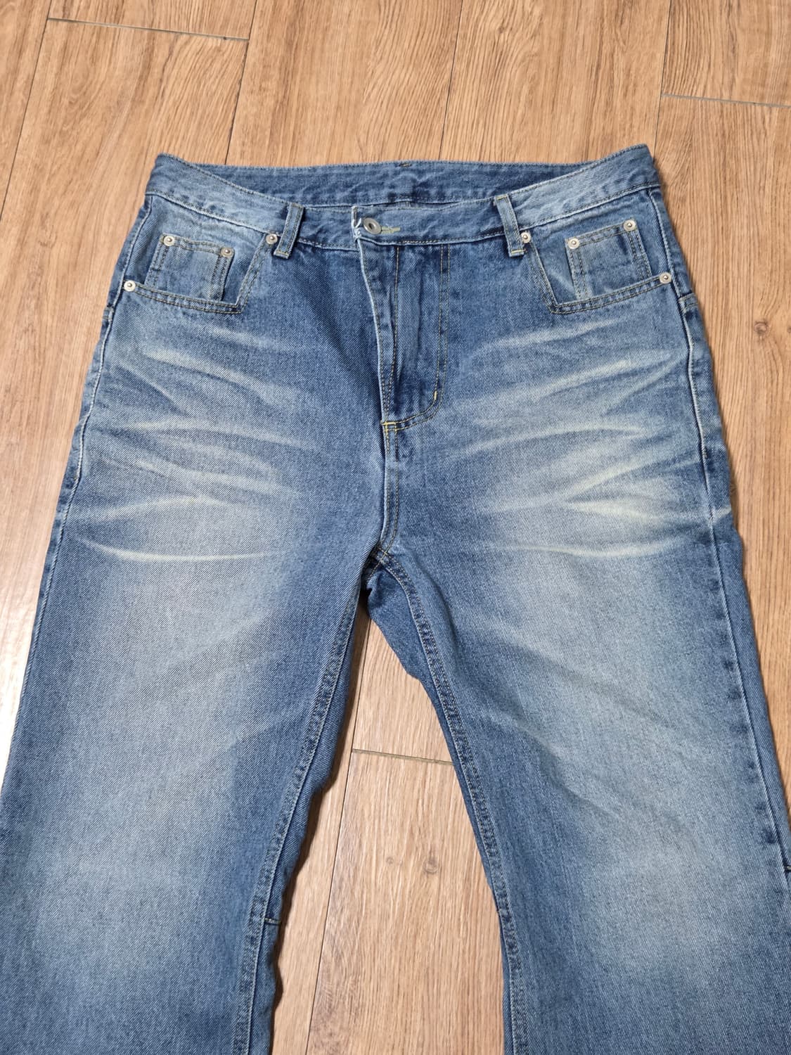 [2] 카미엔 kmien 크로스 다트 플레어 데님진청바지 상품이미지5