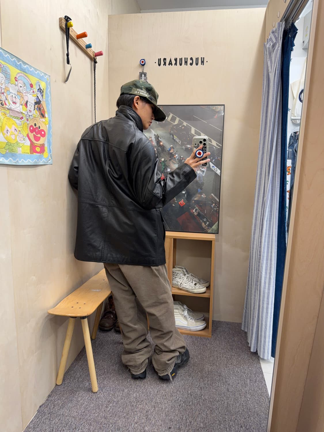 Vtg leather car coat 상품이미지2