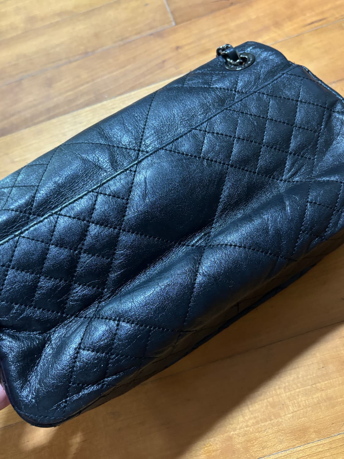 vintage louis quatorez black leather bag 상품이미지7