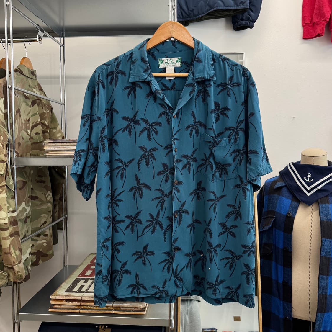 Two Palms 야자수 하와이안 셔츠 made in Hawaii (L) 상품이미지1