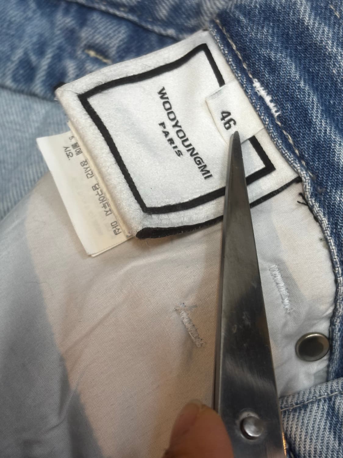 우영미 스트레이트 데님 팬츠 라이트 블루 23SS 상품이미지6