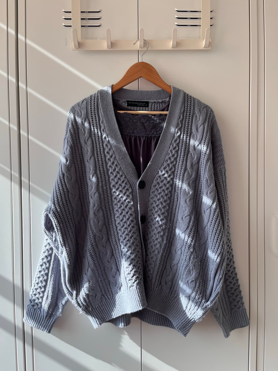 Confirm vintage 소라 꽈배기 브이넥 니트 가디건  상품이미지9