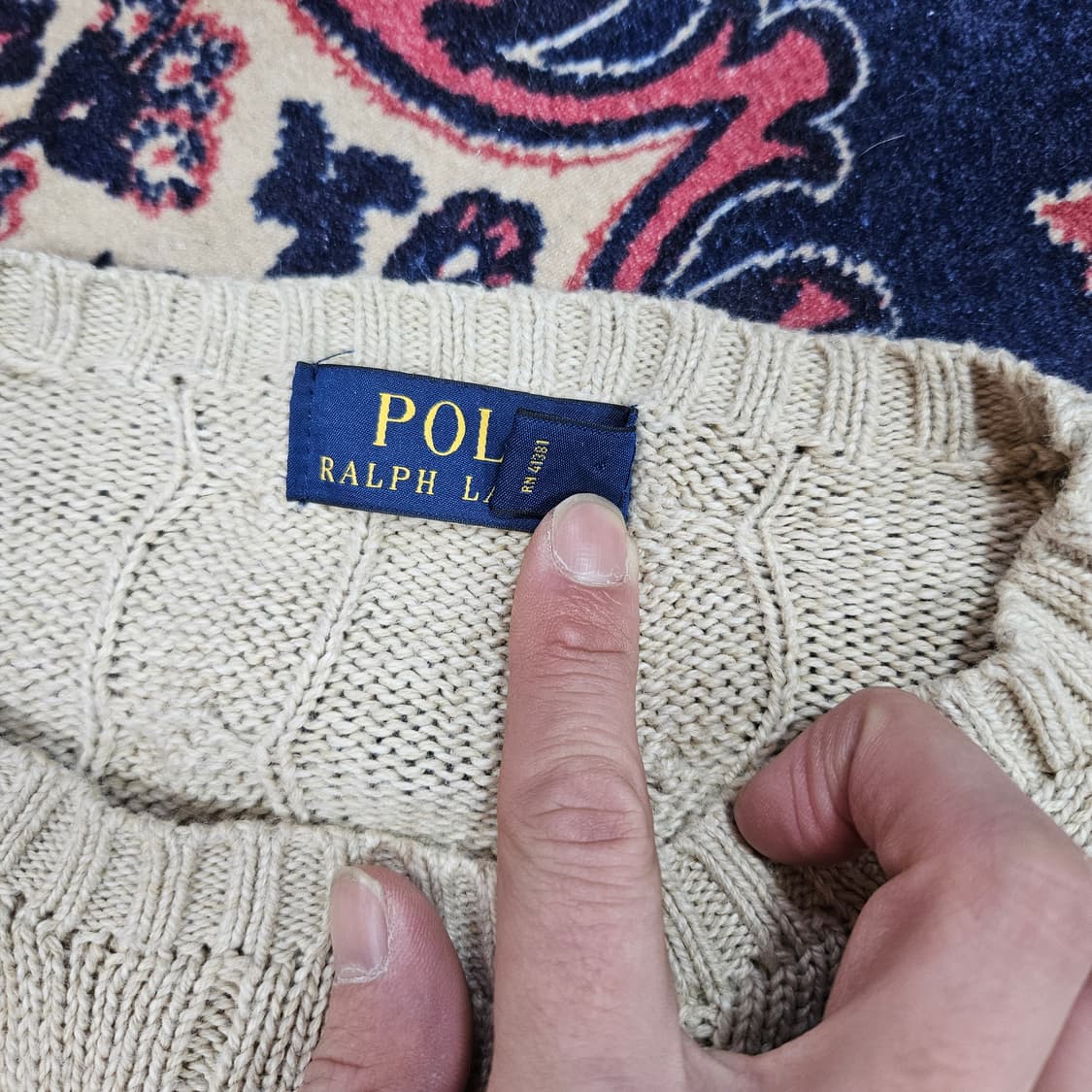 폴로랄프로렌 시그니쳐 포니 자수 꽈베기니트 M size 상품이미지5