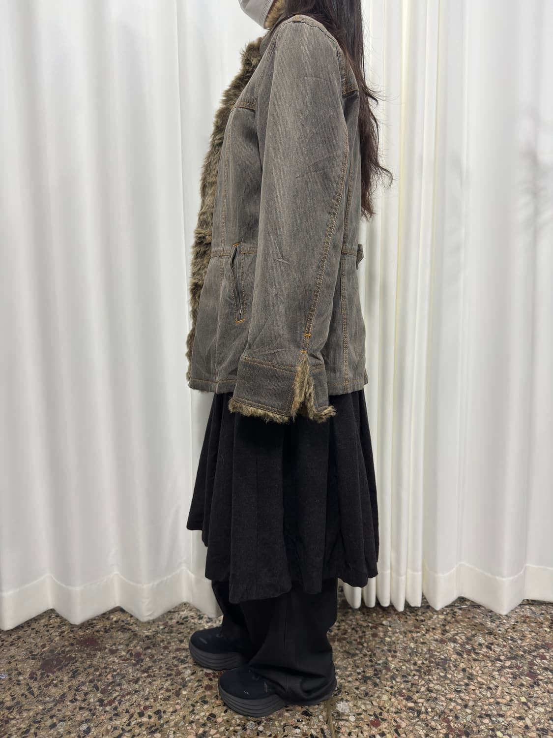 fur detail denim jacket 상품이미지5
