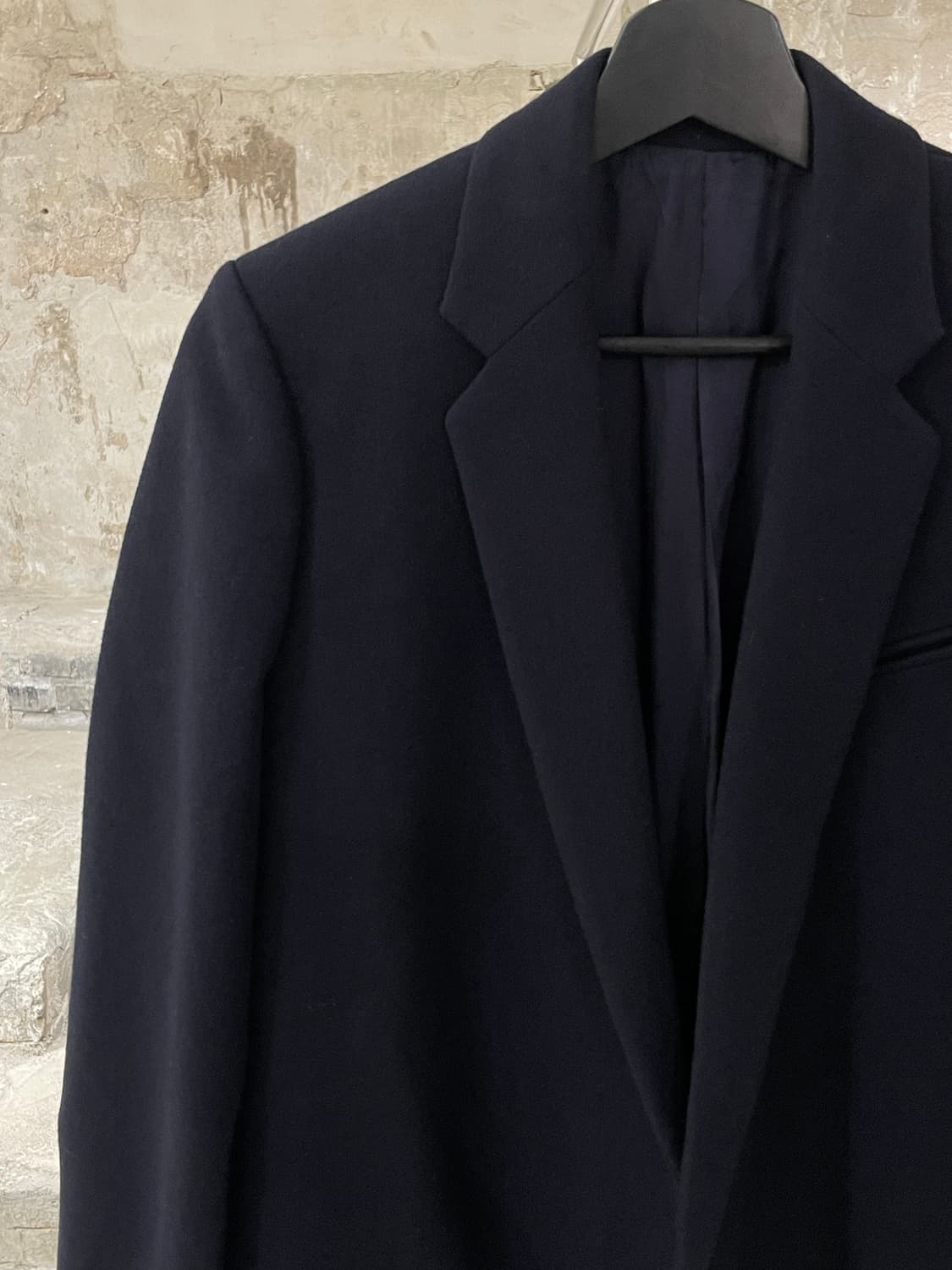 셀린느 다크 네이비 클래식 립스 포켓 논 버튼 울 코트 상품이미지2