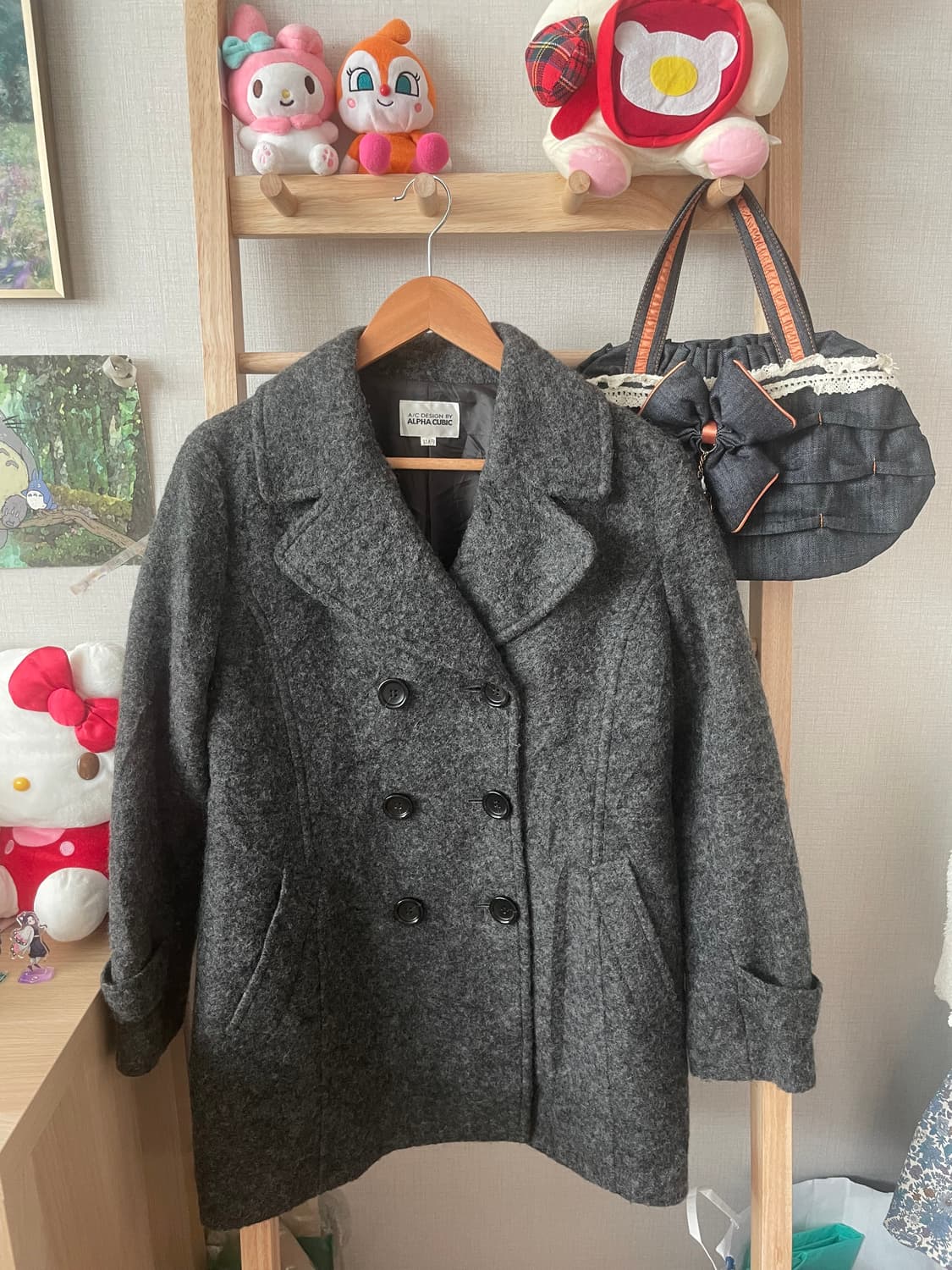 모리걸 빈티지 도쿄모리 차콜 울코트 🤍🖤 상품이미지2