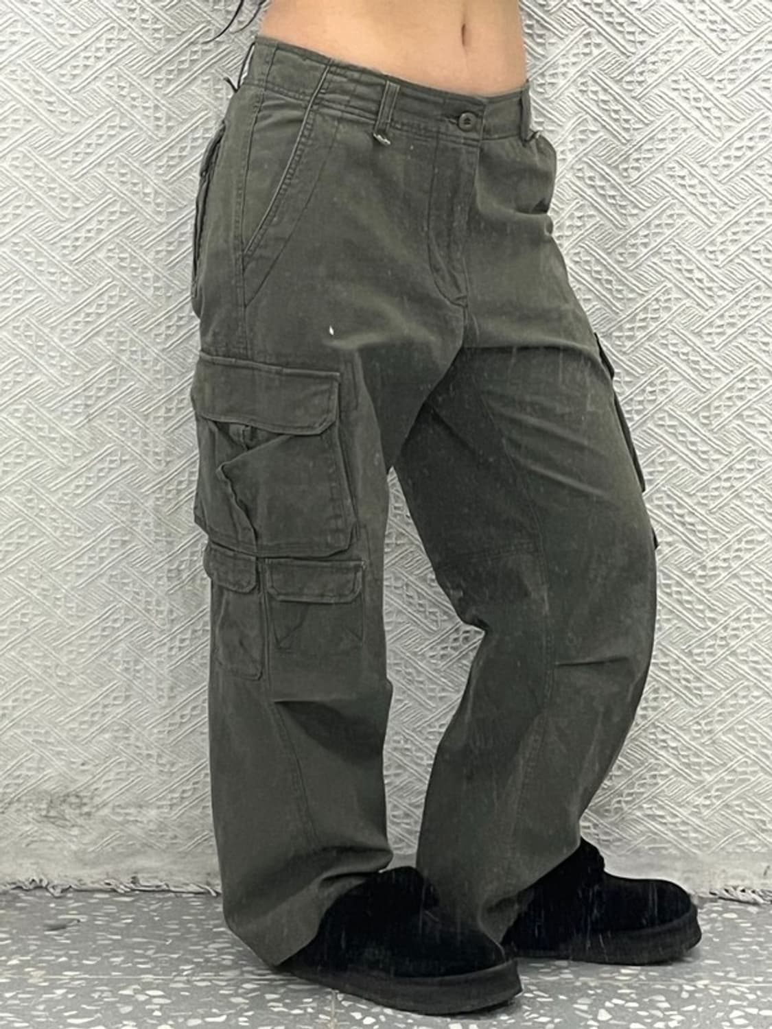 빈티지 워크웨어 멀티포켓 카키 카고 팬츠 C06675 상품이미지1