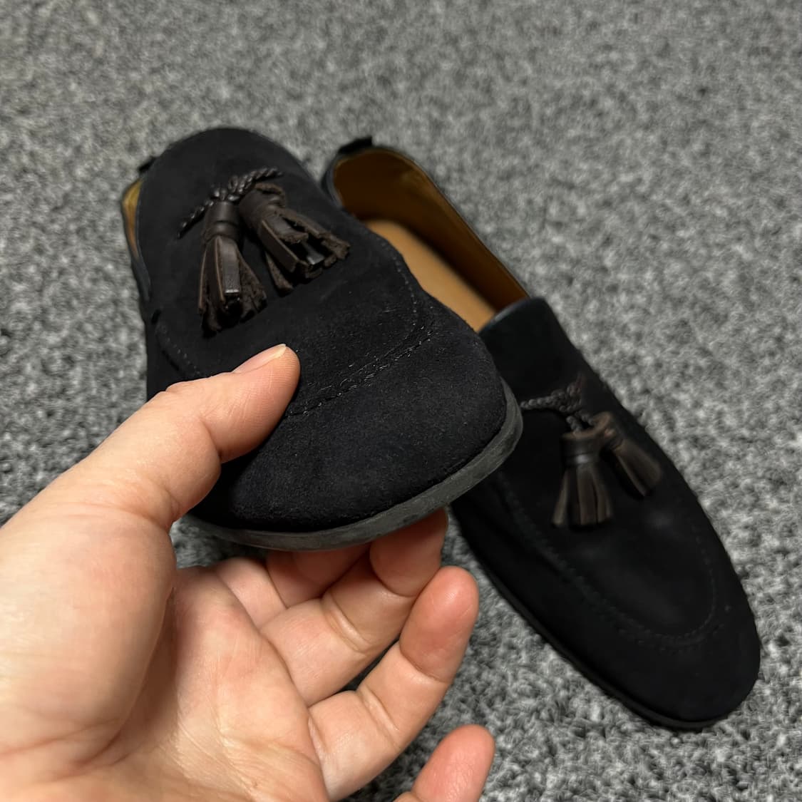 자라 ZARA 스웨이드 블랙 태슬 로퍼 구두 41 상품이미지6