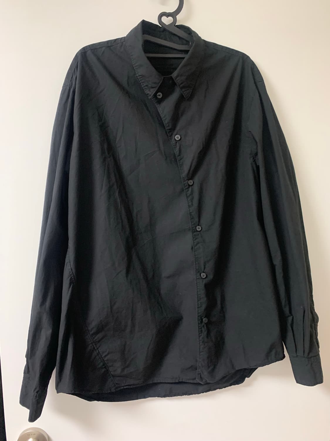 누마레 사선 셔츠 블랙 M 상품이미지1