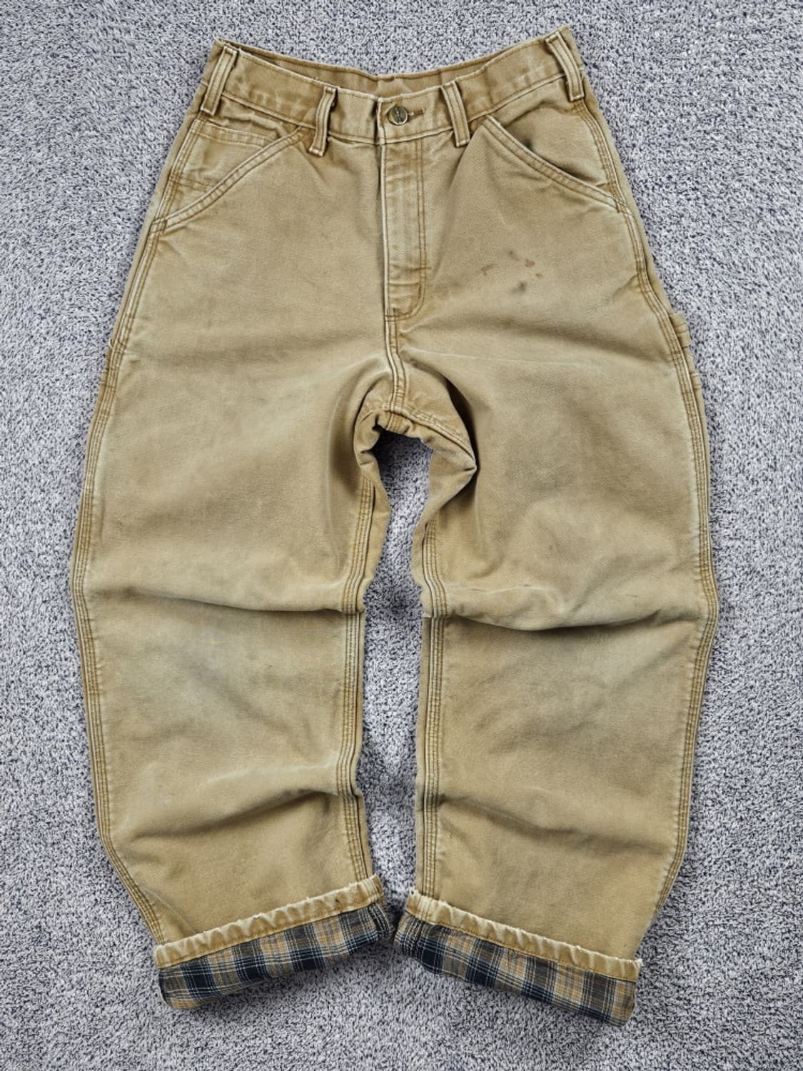 칼하트 헤비 플란넬 캔버스 카펜터 워크 팬츠 (24"추정) / 10520 상품이미지1